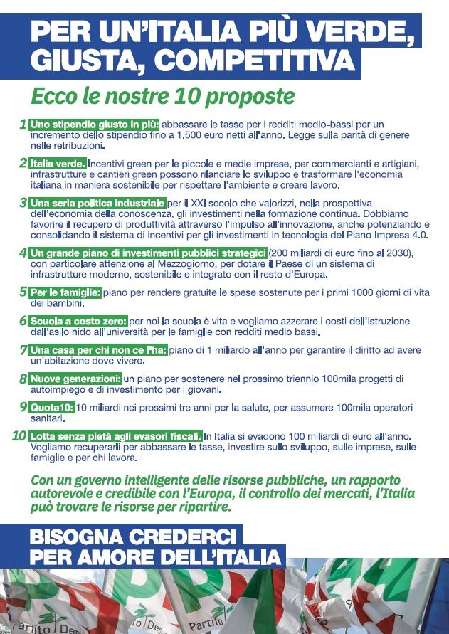Pd per amore dell'italia frosinone