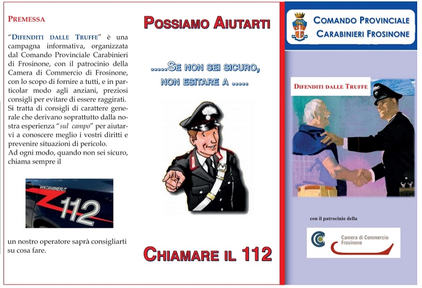 brochure truffe anziani carabinieri il corriere della provincia