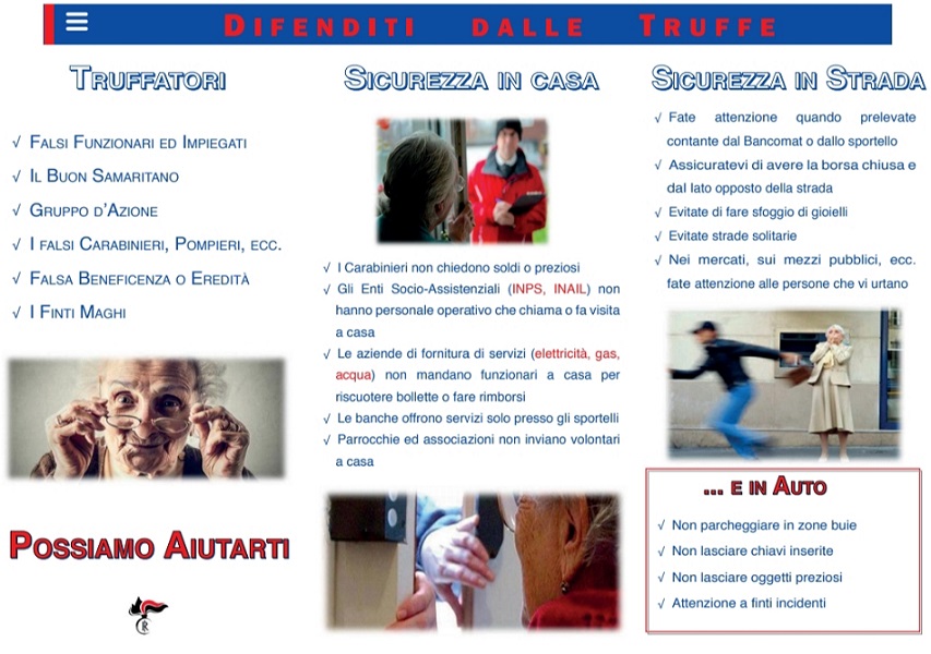 brochure truffe anziani carabinieri il corriere della provincia