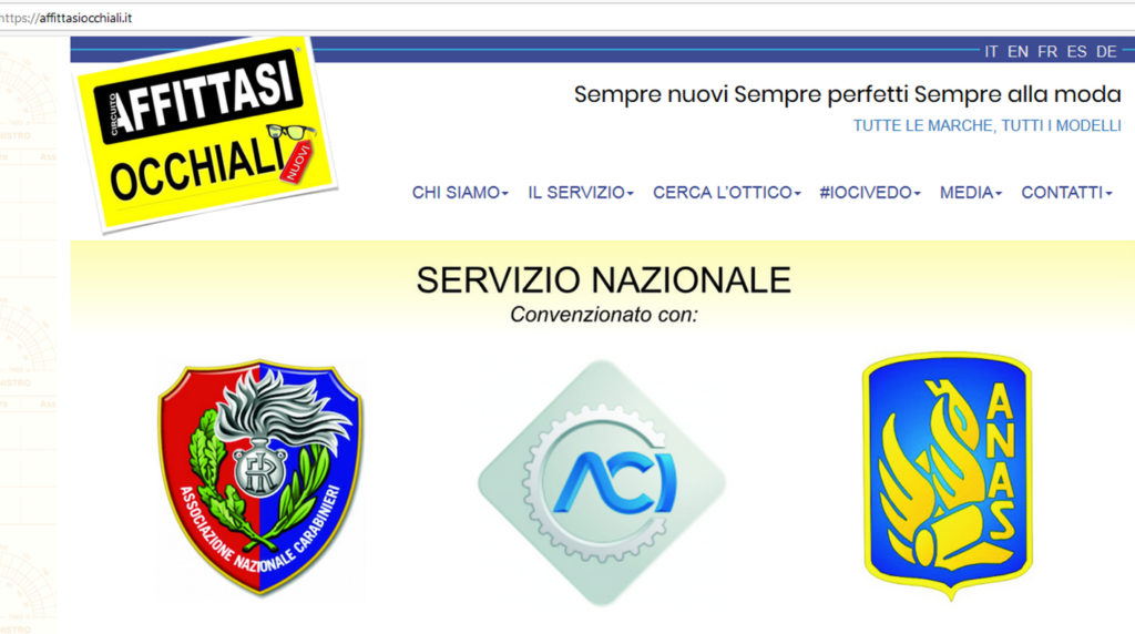 circuito affittasi occhiali rent too reddito di cittadinanza convenzioni aci anas associazione nazionale carabinieri