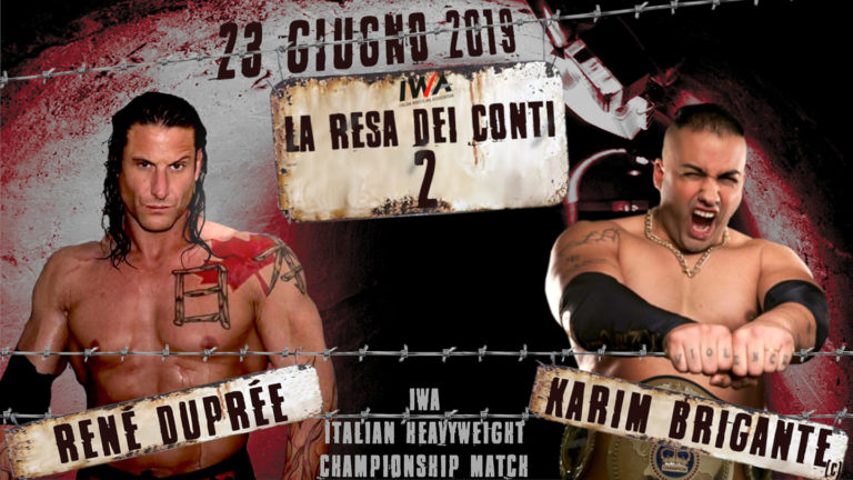IWA – L’ex WWE Rene’ Dupree pronto a conquistare il titolo massimo della Promotion ciociara