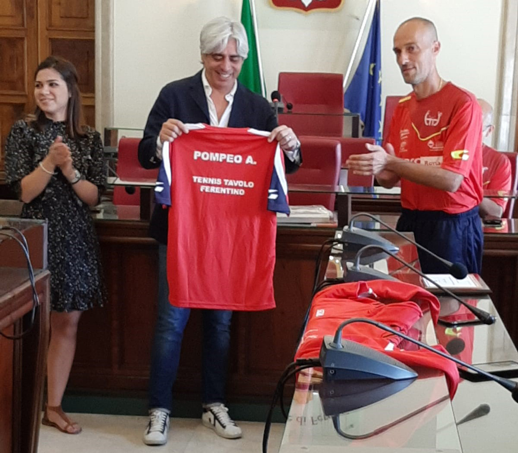 Tennis tavolo Ferentino Il sindaco Pompeo realtà associazionistica importante che dà lustro alla città