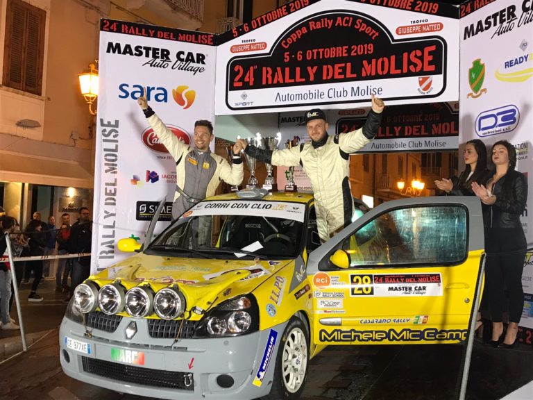 RALLY – L’equipaggio Campagna-Colapietro vince la Coppa Italia Rally Aci di Zona