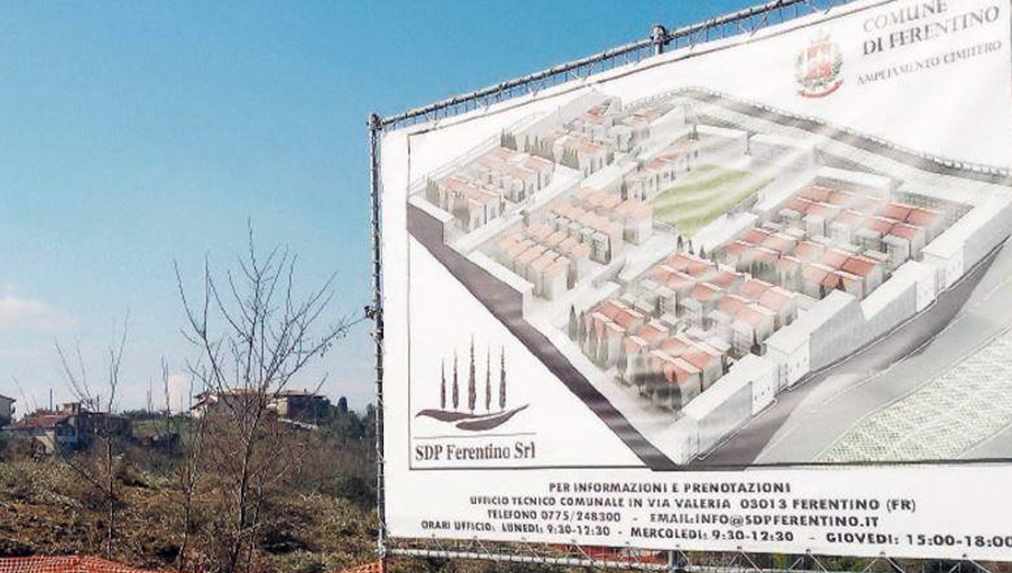 PROJECT CIMITERO DI FERENTINO - SITO attualità politica Frosinone Ferentino Ciociaria Project financing cimitero comunale Comune di Ferentino Tar ricorso progettazione realizzazione ditta aggiudicataria cittadini iter sentenza