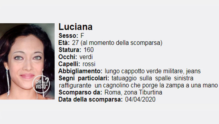 luciana martinelli scomparsa