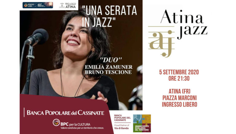 Atina – “Una serata in Jazz”: domani sera l’appuntamento con Emilia Zamuner