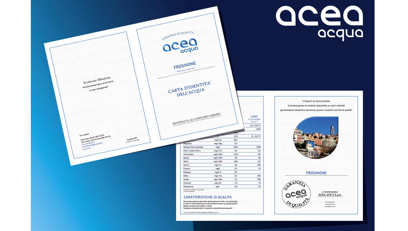 ACEA - CARTA D’IDENTITÀ DELL’ACQUA