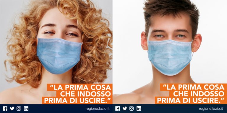 Regione Lazio, al via la campagna social “La prima cosa che indosso prima di uscire”