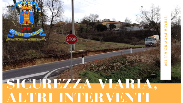 Boville Ernica – Sicurezza viaria, altri interventi sulla S.P. 190