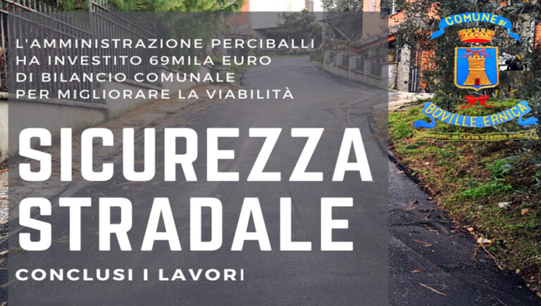 Boville Ernica – Viabilità in sicurezza, terminati i lavori in diverse strade comunali