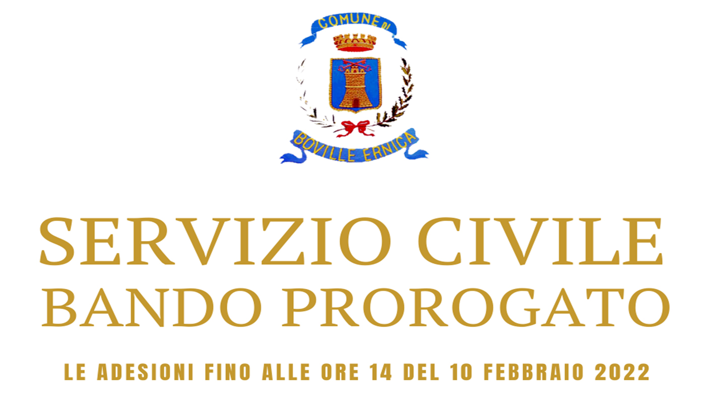 Boville Ernica – Servizio Civile, prorogato il bando