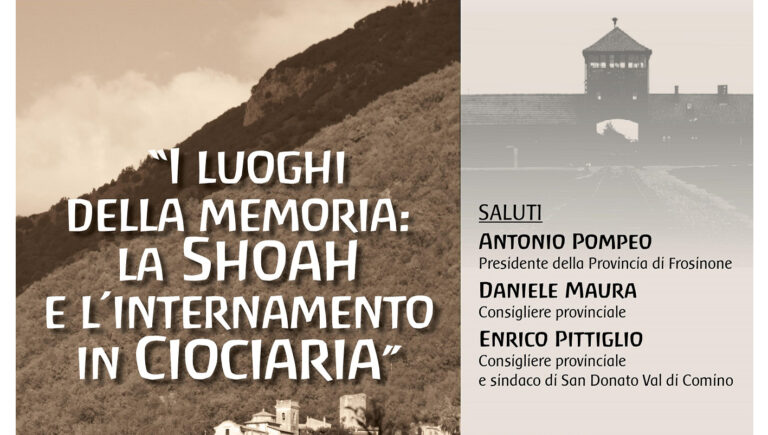 “I luoghi della memoria: la Shoah e l’internamento in Ciociaria”: la Provincia organizza il primo evento digitale del progetto approvato dalla Regione Lazio