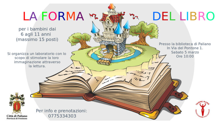 Paliano – Al via il progetto di lettura “La forma del libro: scene da fiaba” presso la biblioteca comunale