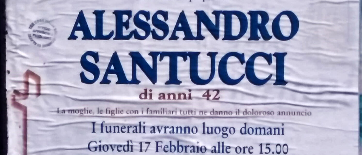 alessandro santucci manifesto funebre
