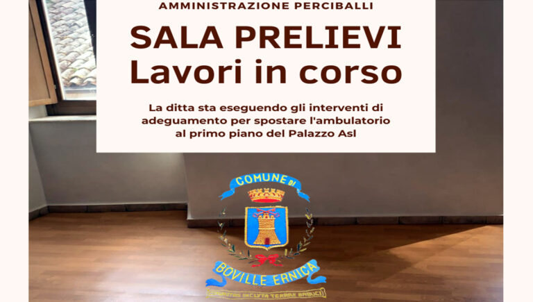 Boville Ernica – Nuova sala prelievi al palazzo Asl, lavori in corso