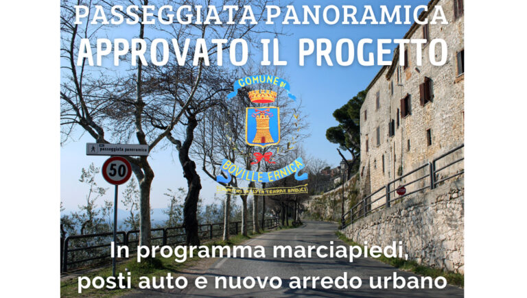 Boville Ernica – Recupero passeggiata panoramica, la Giunta approva il progetto