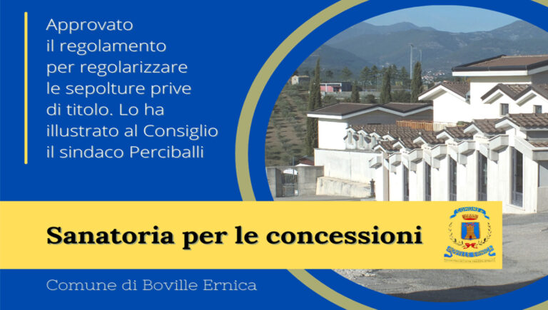 Boville Ernica – Cimitero, approvato il regolamento per la sanatoria delle sepolture prive di concessione