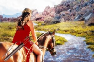 fiume - la regina Camilla a cavallo