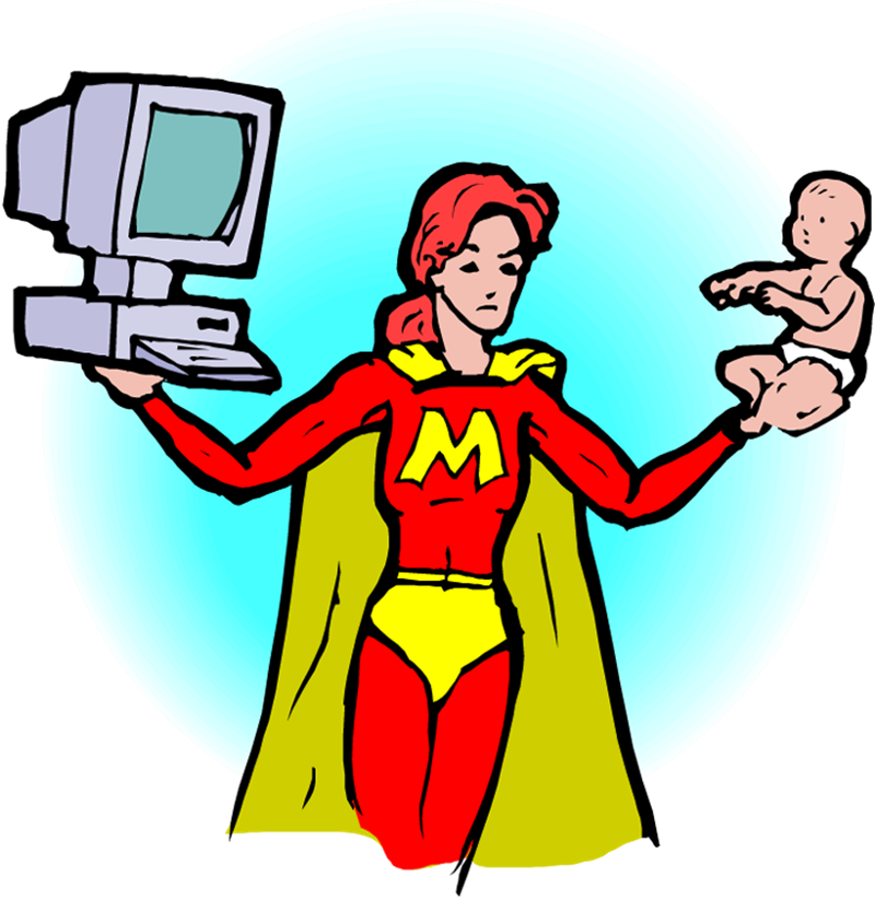 computer - mamma con pc e bimbo