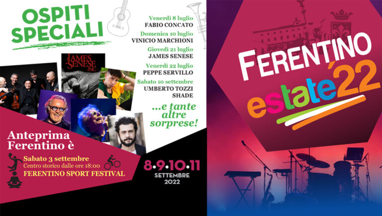 ‘Ferentino Estate 2022’, un contenitore sempre più ricco di eventi, serate e iniziative: 7 rassegne tra musica, arte, cultura, teatro, cinema e sport