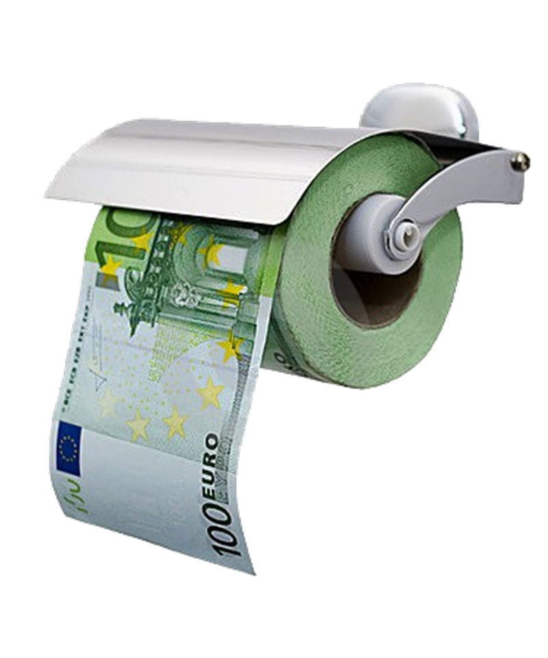 Carta igienica per ricchi- euro su carta 