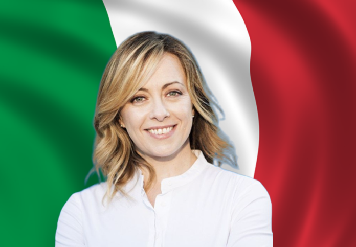meloni Giorgia Meloni - la leader con tricolore