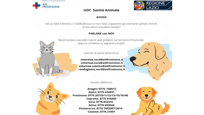 Veterinaria Sociale, trattamenti sanitari gratuiti per cani e gatti