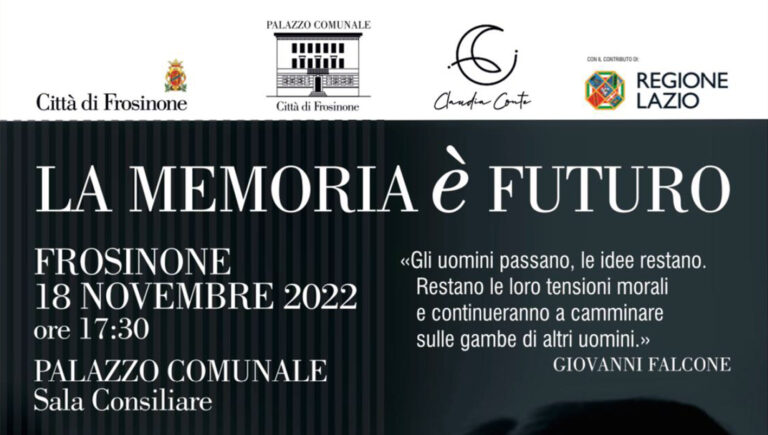La memoria è futuro, l’iniziativa di Claudia Conte sulla legalità approda a Frosinone