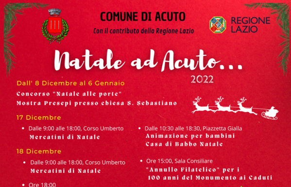 Il sindaco di Acuto presenta il programma dei festeggiamenti natalizi