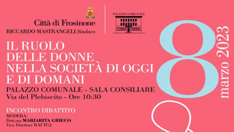 Frosinone, 8 marzo: incontro-dibattito a Palazzo Munari