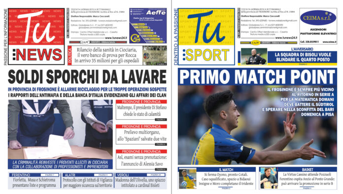 copertine copertine giornale Tu News e Tu Sport