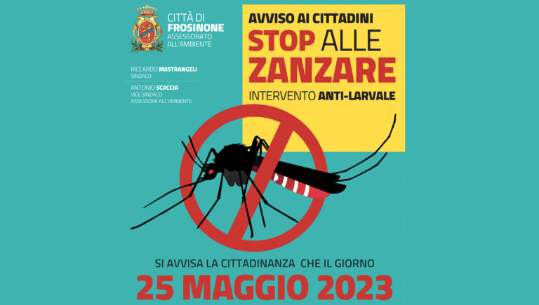 Frosinone, stop alle zanzare: domani nuovo intervento antilarvale