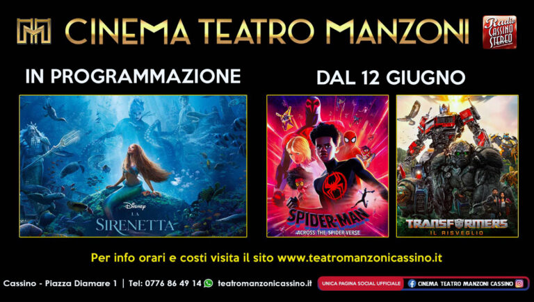 Cassino – Al Cinema Teatro Manzoni da oggi i due film che si contendono il podio: “Spider-Man Across the Spider-Verse” e “Transformers-Il risveglio”