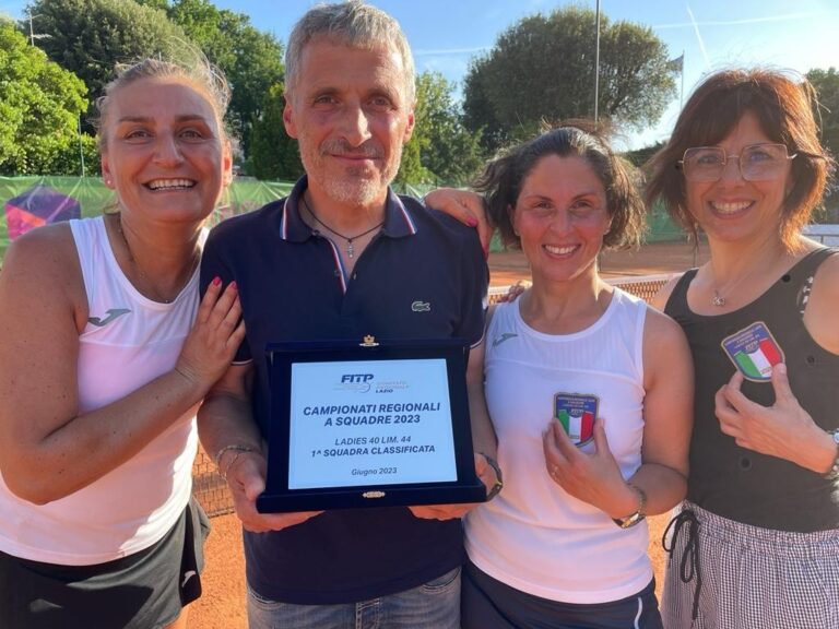 Tennis: La Racchetta Wesport Frosinone conquista il titolo regionale Ladies 40 Lim. 4.4