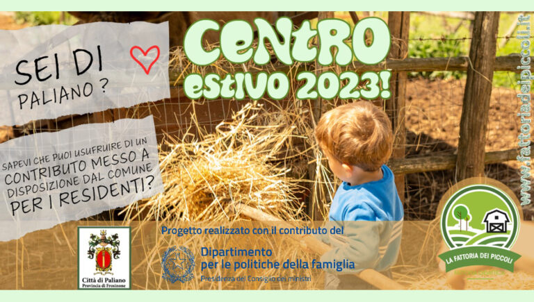 Paliano – Centro estivo 2023: il Comune inaugura la collaborazione con “La Fattoria dei Piccoli”