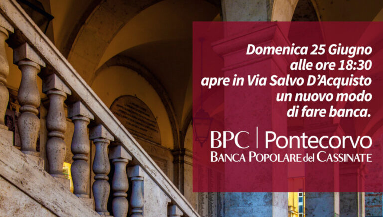 Pontecorvo – Domenica il taglio del nastro della nuova sede della Banca Popolare del Cassinate