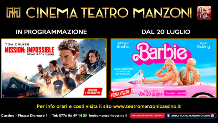 Cassino – Al Cinema Teatro Manzoni da domani inizia il viaggio nel fantastico mondo di Barbie Land - SITO