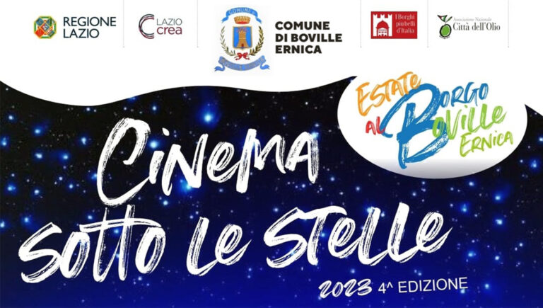 Boville Ernica – Al via stasera la quarta edizione di “Cinema sotto le Stelle”, una magica estate di emozioni cinematografiche