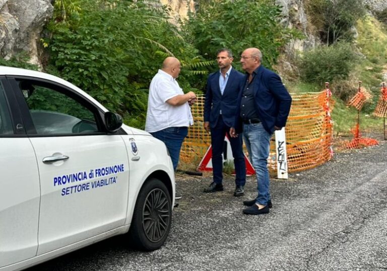Viabilità parziale sulla SP 137 “Roccasecca-Castrocielo”, sopralluogo congiunto tra il Comune e la provincia di Frosinone