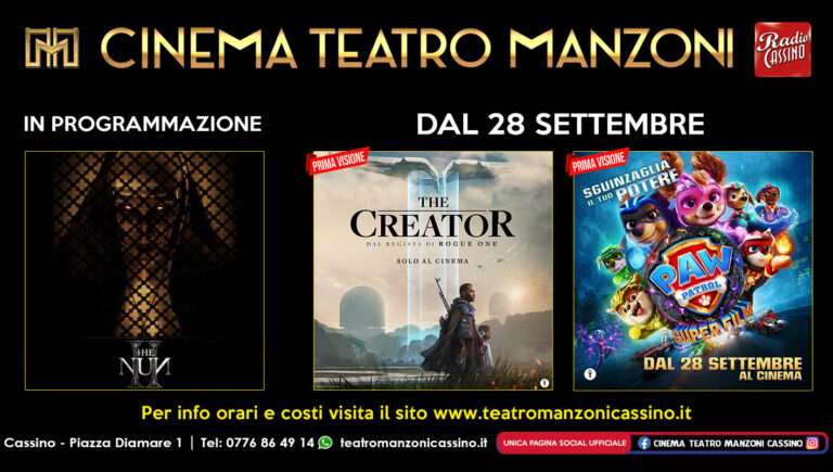 Il Cinema Teatro Manzoni di Cassino da giovedì 28 settembre apre le porte alla fantascienza con “The Creator”