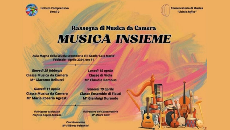 Il Conservatorio L. Refice di Frosinone porta la musica nelle scuole della provincia