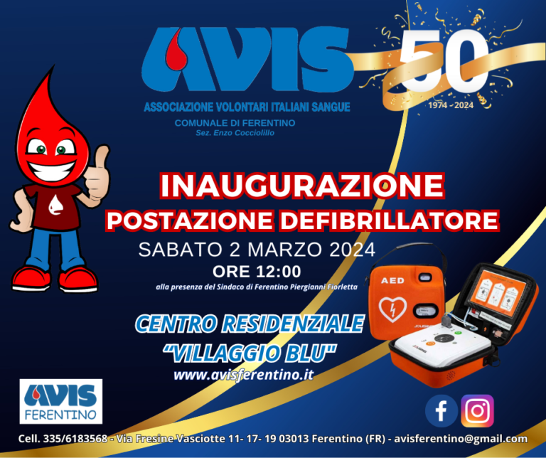 Inaugurazione Postazione Defibrillatore Avis Ferentino (Villaggio Blu)
