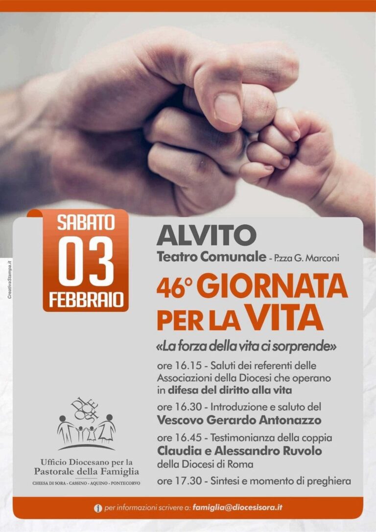 Alvito ospita la “Giornata della vita”. Presente anche il Vescovo Gerardo Antonazzo