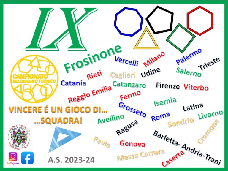Campionato nazionale di disegno tecnico: 29 le scuole ciociare partecipanti. Idea partita dal “Danti” di Tecchiena di Alatri