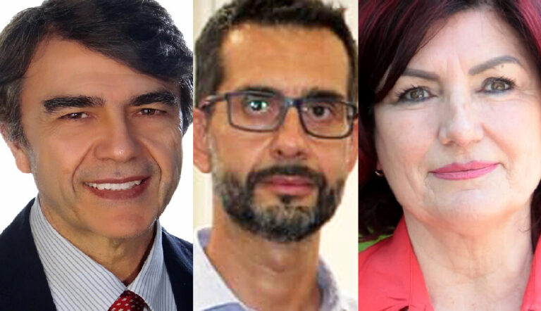 Da sinistra i consiglieri Giovanni Bortone, Anselmo Pizzutelli e Maria Antonietta Mirabella