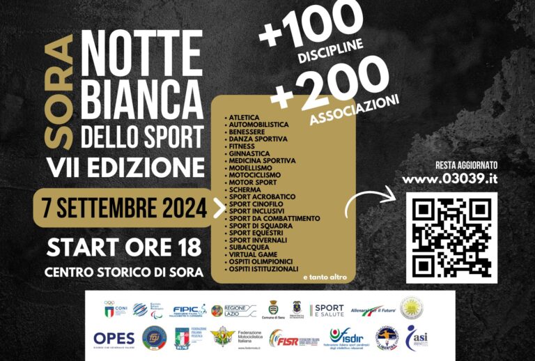 Sora – Torna la Notte Bianca dello Sport