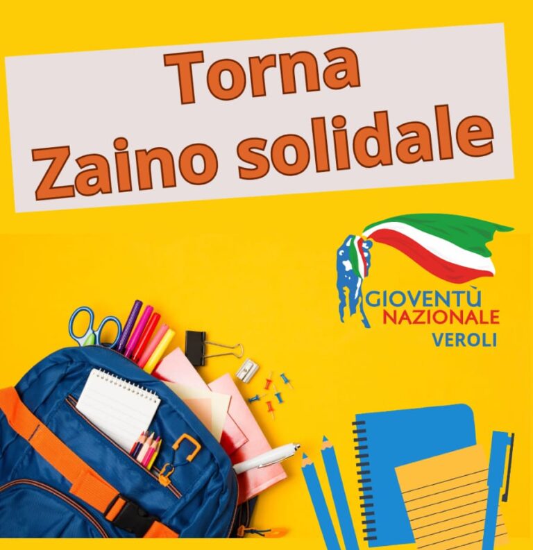 Veroli, Gioventù Nazionale ripropone “Zaino solidale”. Mella: “Aiutiamo le famiglie in difficoltà e l’economia locale”