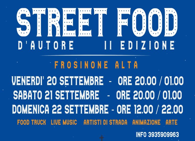 Frosinone, Tutto pronto per la seconda edizione dello Street food d’autore. Centro storico protagonista