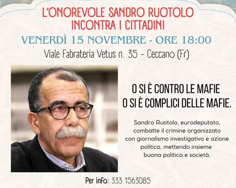 Ceccano – Incontro con L’onorevole Sandro Ruotolo