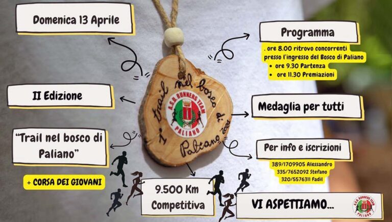 Bosco di Paliano, secondo appuntamento con la gara podistica
